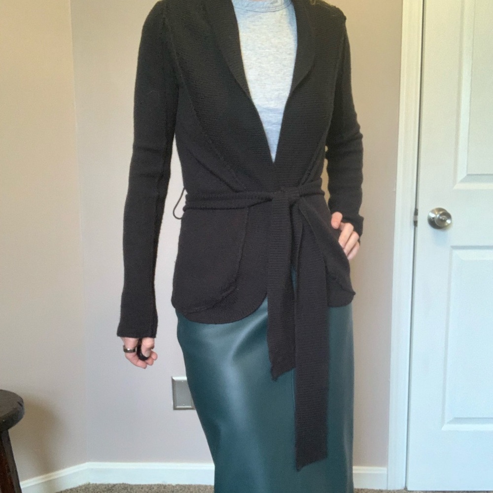 Wool belted cardigan size xs like new